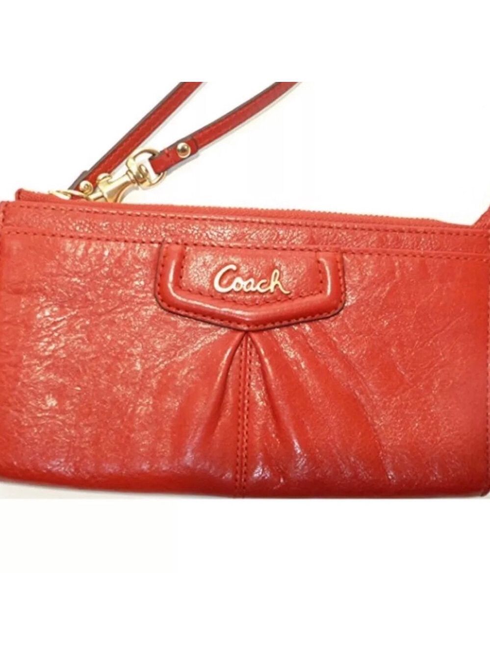 Coach Women's Long Pocketbook Wristlet, Rust - Picture 2 of 3